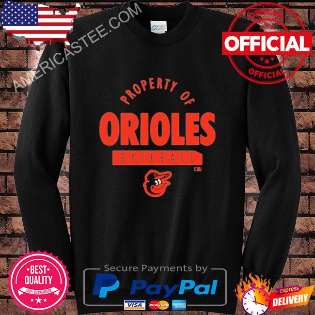 Baltimore orioles baseball black primetime property of practice shirt