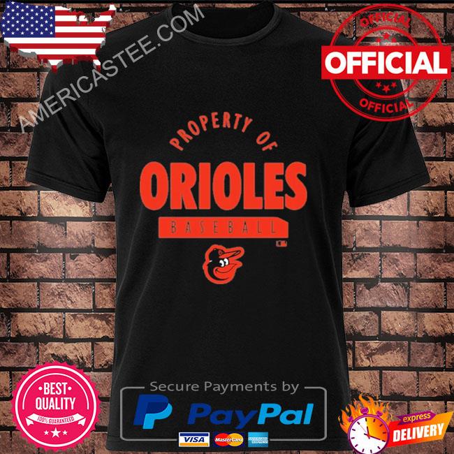 Baltimore orioles baseball black primetime property of practice shirt