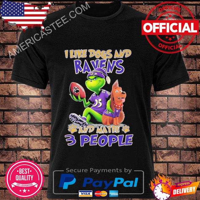 Baltimore ravens grinch I like dogs and ravens and maybe 3 people Christmas winter holiday season greeting sweater
