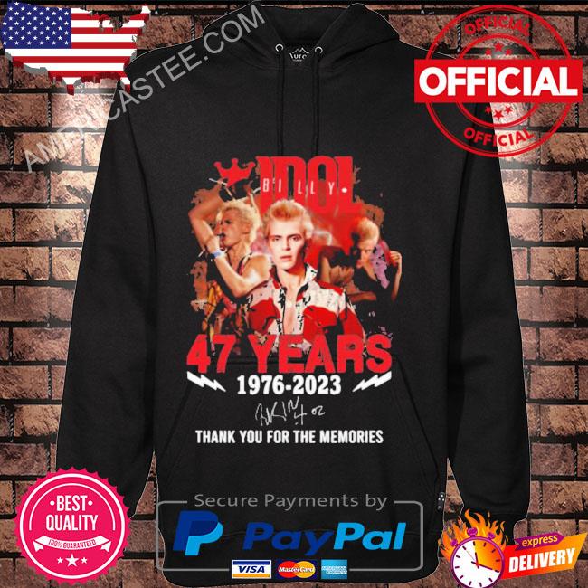 Billy Idol 47 Years 1976 – 2023 Thank You For The Memories T-Shirt