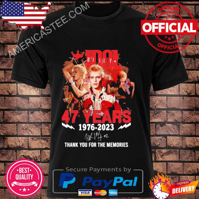 Billy Idol 47 Years 1976 – 2023 Thank You For The Memories T-Shirt