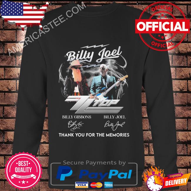 Billy Joel ZZ Top thank you for the memories signatures shirt