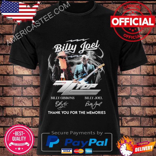 Billy Joel ZZ Top thank you for the memories signatures shirt