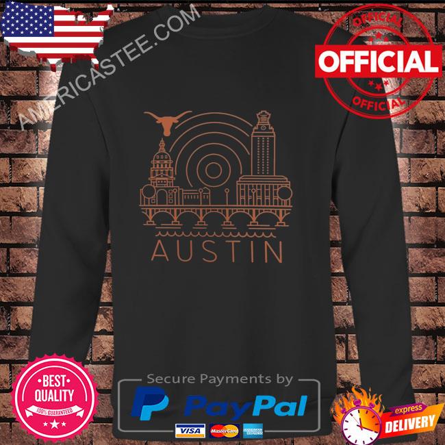 Black Texas Longhorns Cityscape T-Shirt