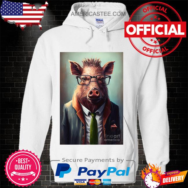 Boar in Suit Watercolor Hipster Animal Retro Costume shirt