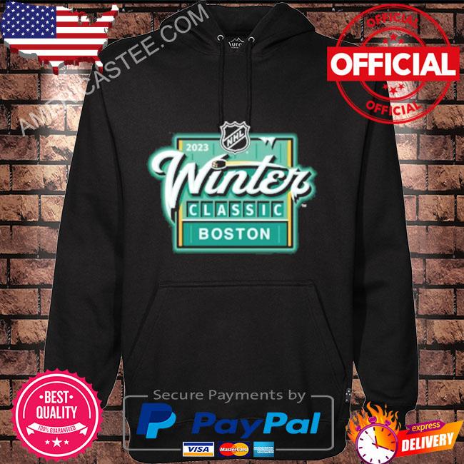Boston bruins vs. Pittsburgh penguins fanatics branded black 2023 nhl winter classic event logo shirt