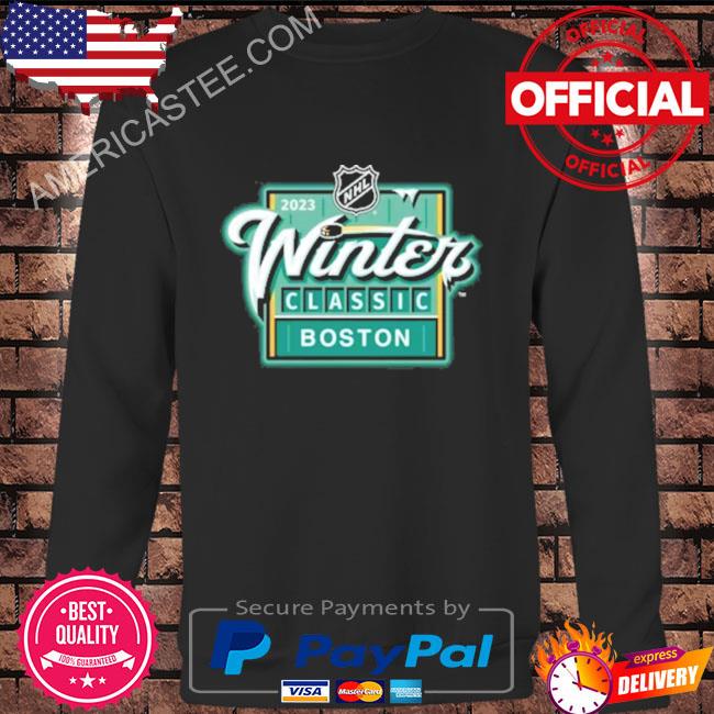 Boston bruins vs. Pittsburgh penguins fanatics branded black 2023 nhl winter classic event logo shirt