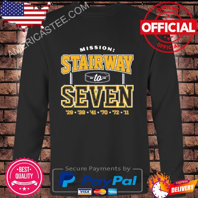 Boston Hockey Stairway to Seven Black T-Shirt