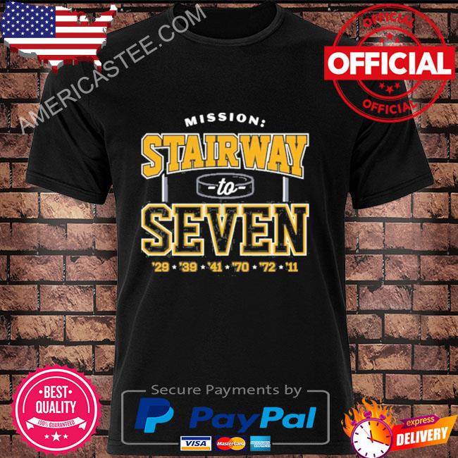 Boston Hockey Stairway to Seven Black T-Shirt