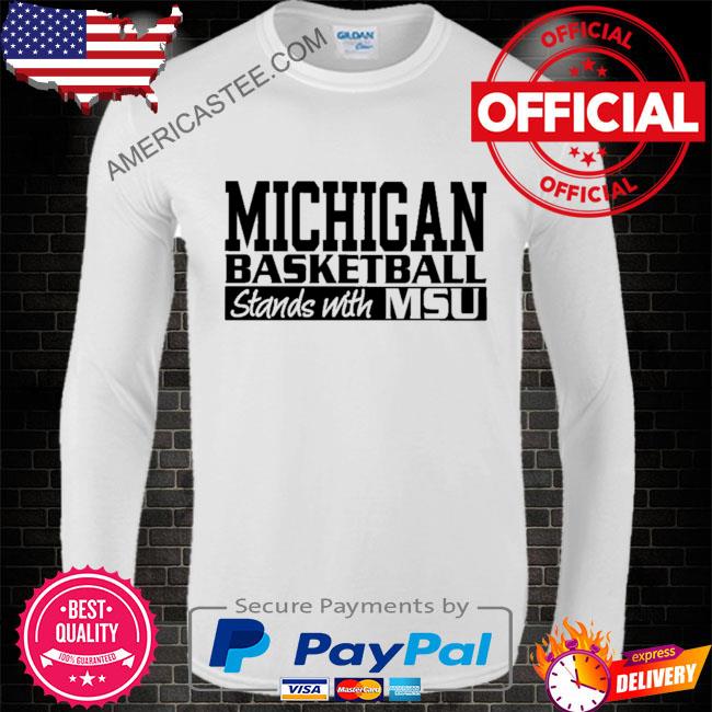 Brad galli michigan basketball stands with msu shirt