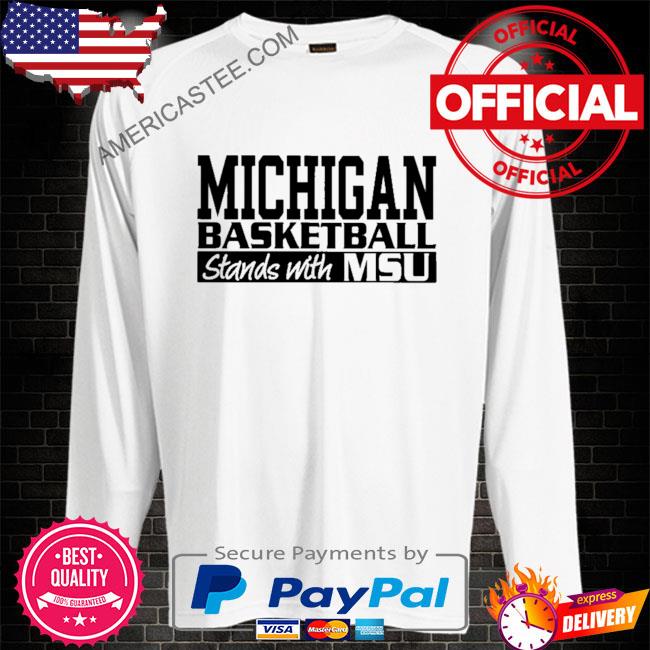 Brad galli michigan basketball stands with msu shirt