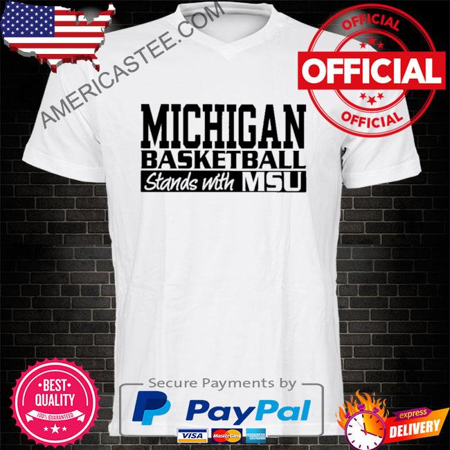 Brad galli michigan basketball stands with msu shirt