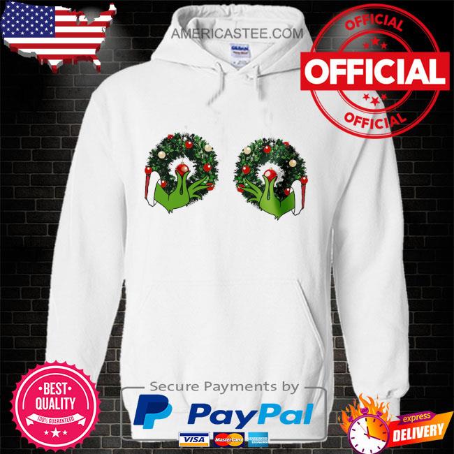Christmas boobies the grinch hand is on the breast hand boob naughty dirty sweater