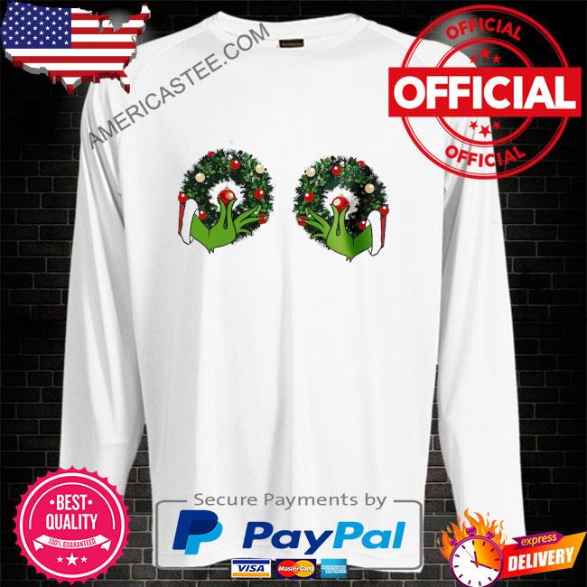 Christmas boobies the grinch hand is on the breast hand boob naughty dirty sweater