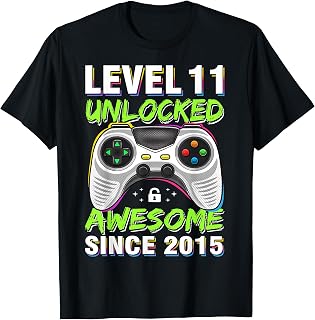 Level 11 Unlocked Since 2015 11th Birthday Gaming Unisex T-shirt, Sweatshirt, Hoodie (1)