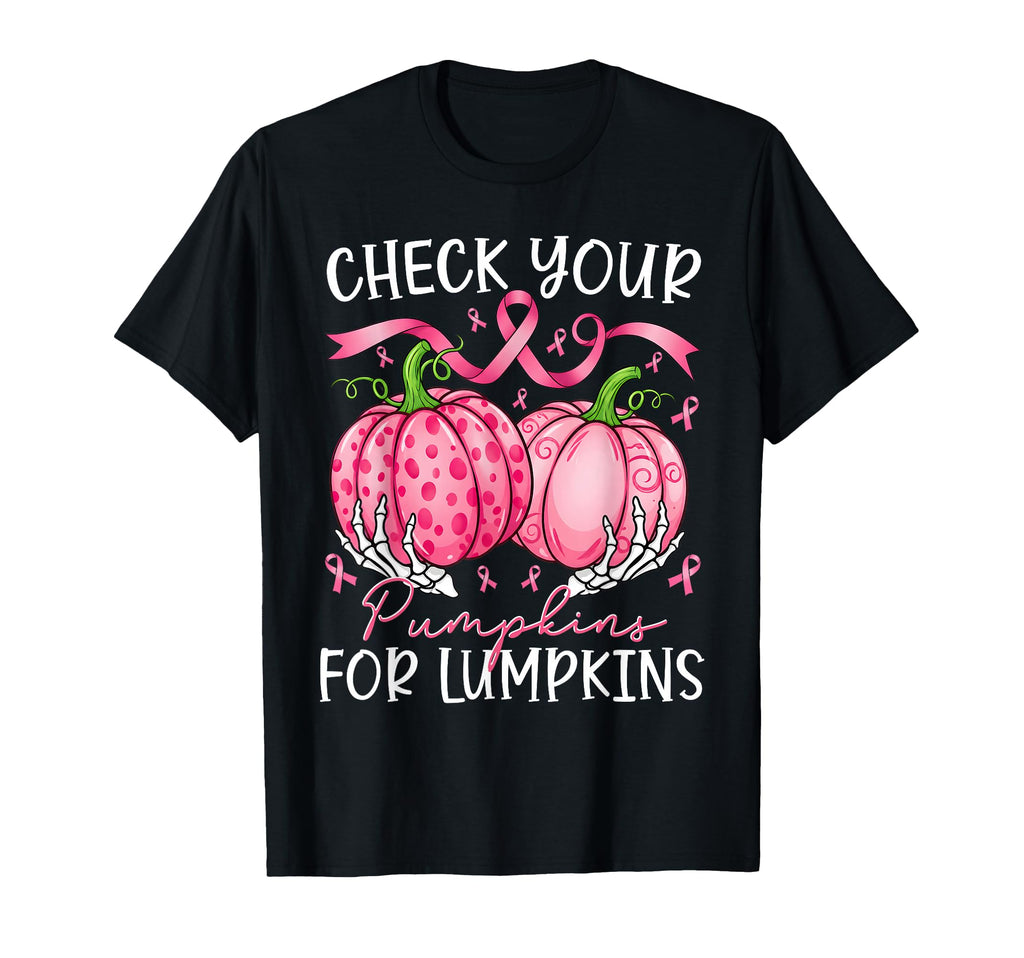 Check Pumpkins Lumpkins Breast Cancer Awareness Unisex T-shirt, Sweatshirt, Hoodie (1)