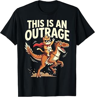 Cat Riding Dinosaur Outrage Unisex T-shirt, Sweatshirt, Hoodie (1)
