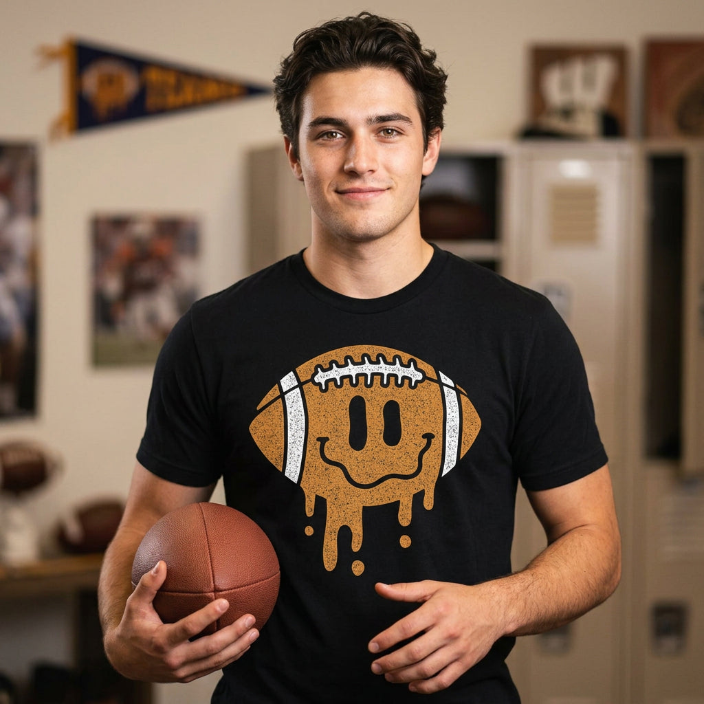 Dripping Football Smile Men's T Shirt