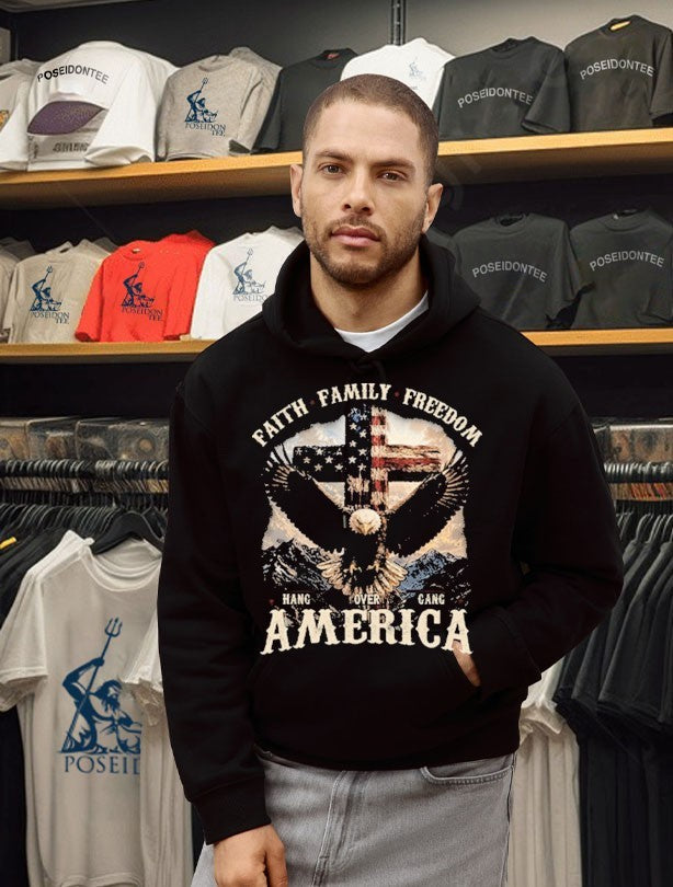 Faith Family Freedom America Hang Over Gang T-shirt