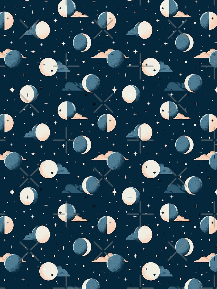 Moon Phases and Stars Pattern by enchantedrealm T-Shirts, Hoodie, Sweatshirt | BlankRebels.com (Image 2)