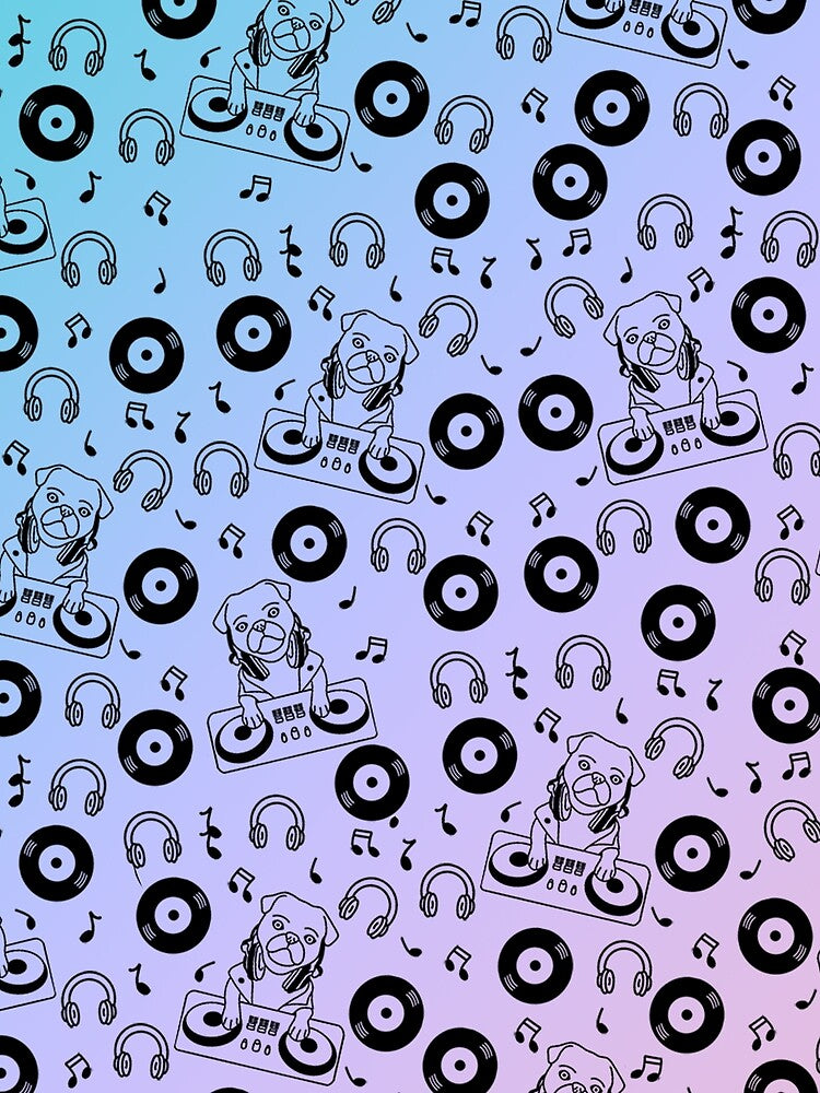 DJ Pug - Pastel Blue & Purple by Pugs & Co T-Shirts, Hoodie, Sweatshirt | BlankRebels.com (Image 2)