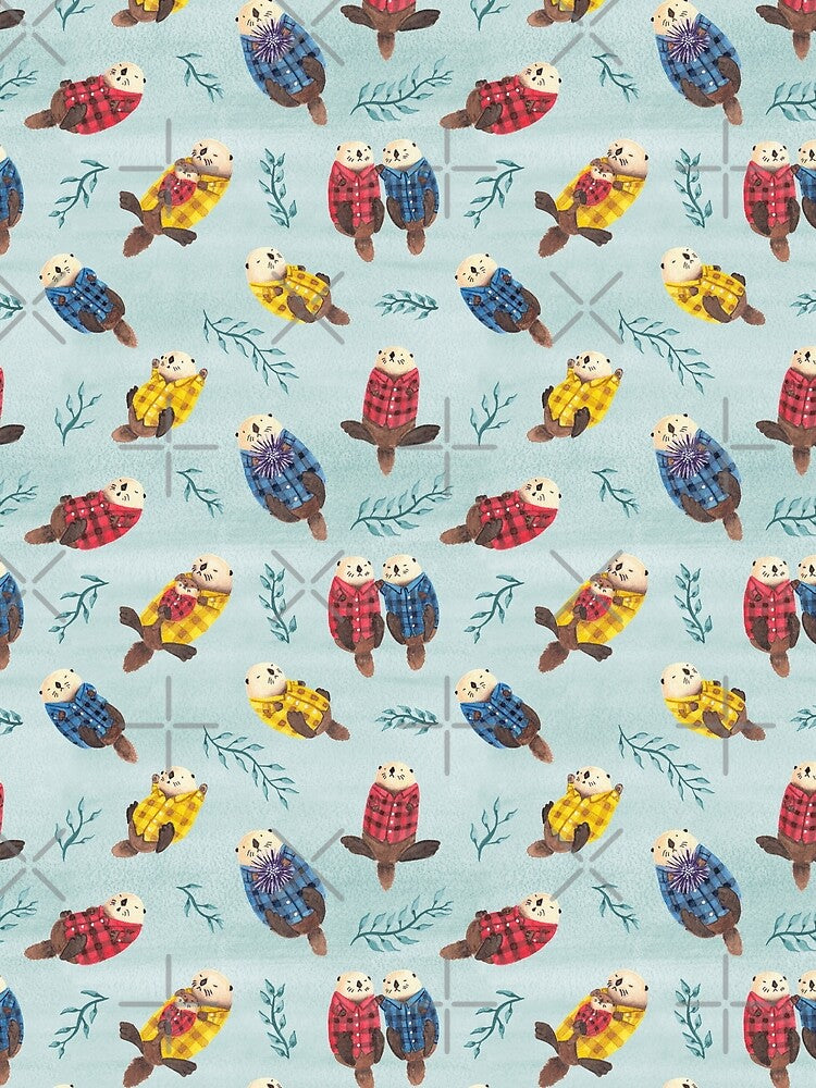 Sea Otters Wearing Plaid by emseeitch T-Shirts, Hoodie, Sweatshirt | BlankRebels.com (Image 2)