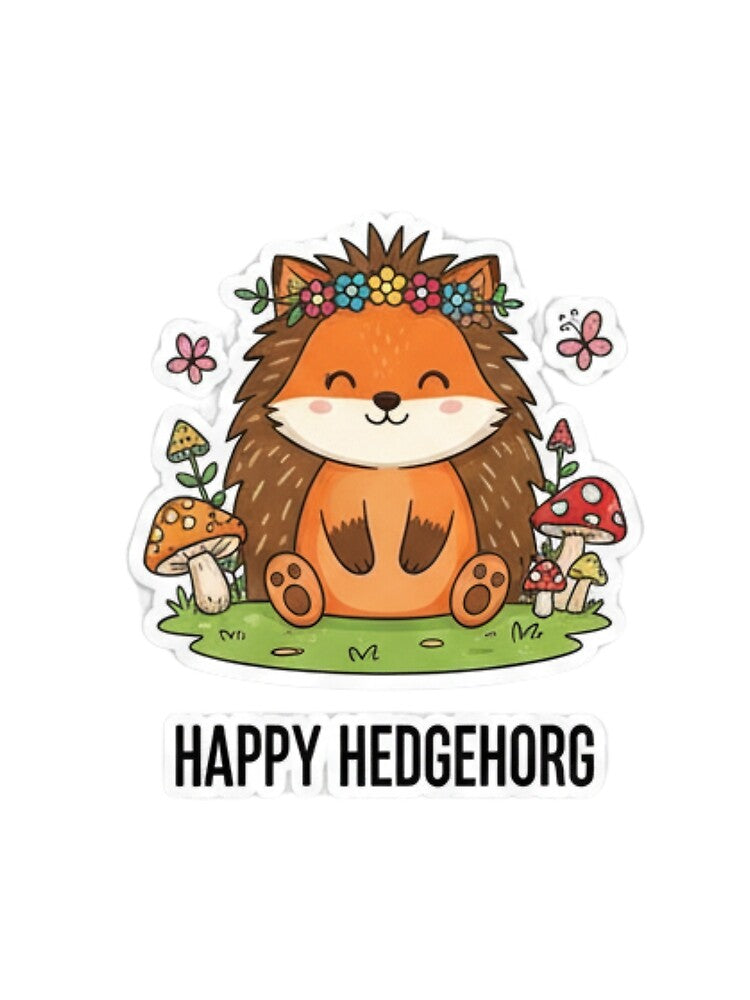 The Enchanted Forest: Happy Hedgehorg Sticker by inilabstickerku07 T-Shirts, Hoodie, Sweatshirt | BlankRebels.com (Image 2)