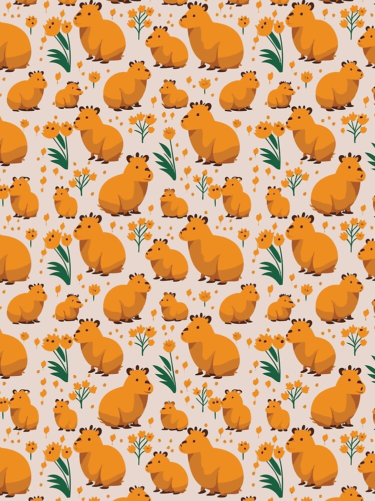 Capybara and flowers pattern by joshua Tolliday T-Shirts, Hoodie, Sweatshirt | BlankRebels.com (Image 2)