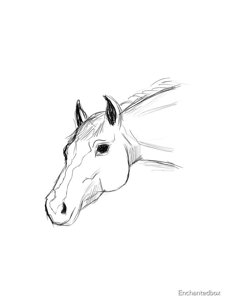 Horse Head Sketch Illustration Drawing by Enchantedbox T-Shirts, Hoodie, Sweatshirt | BlankRebels.com (Image 2)