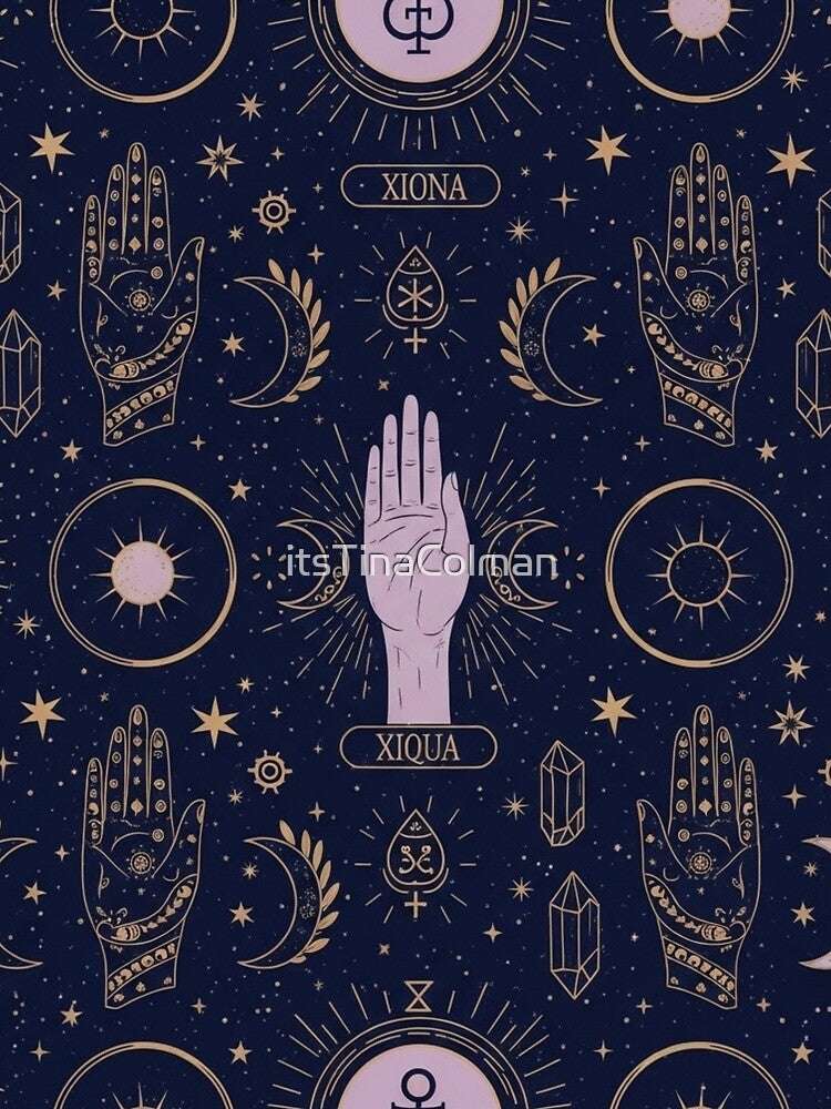 Mystic Tarot Seamless Pattern – Celestial Symbols & Moon Design by itsTinaColman