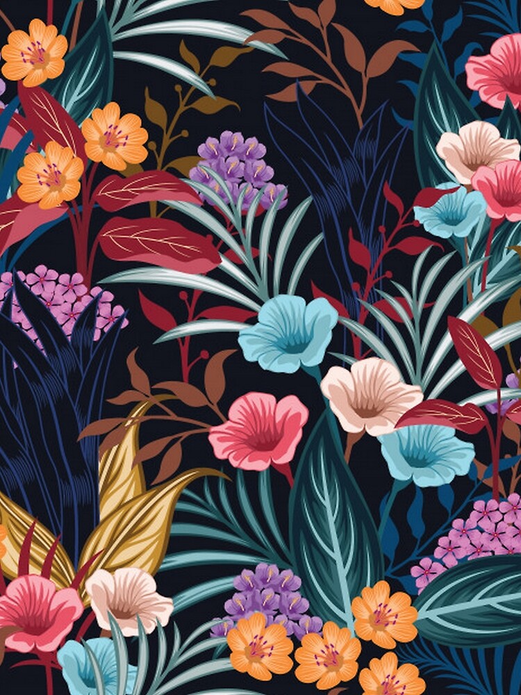 Gorgeous Unique Floral on Dark Background by pugmom4 T-Shirts, Hoodie, Sweatshirt | BlankRebels.com (Image 2)