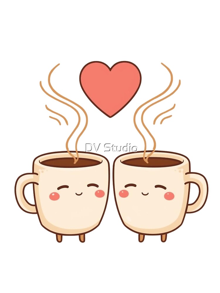 Cute Coffee Couple in Love by DV Studio T-Shirts, Hoodie, Sweatshirt | BlankRebels.com (Image 2)