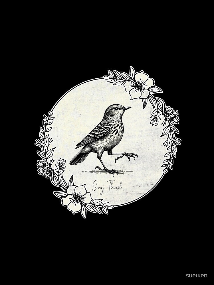 Vintage Style Song Thrush Bird by suewen T-Shirts, Hoodie, Sweatshirt | BlankRebels.com (Image 2)