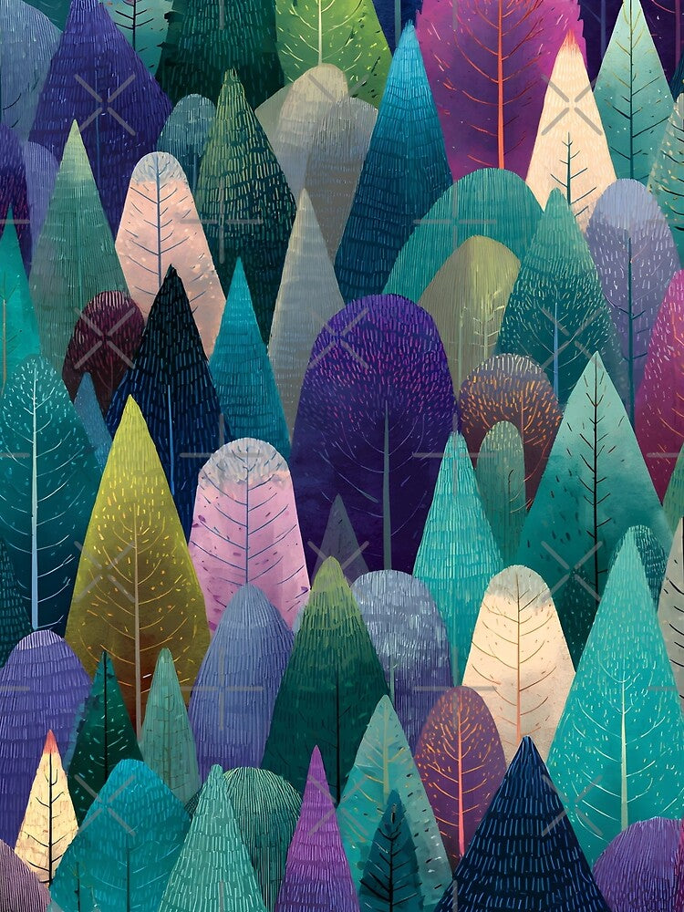 COLORFUL FOREST WALLPAPER PATTERN 2 by infinitearte T-Shirts, Hoodie, Sweatshirt | BlankRebels.com (Image 2)