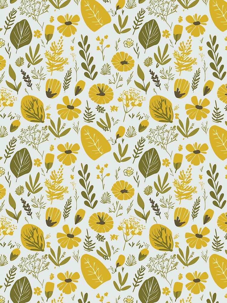 Warm yellow-green floral pattern by joshua Tolliday T-Shirts, Hoodie, Sweatshirt | BlankRebels.com (Image 2)