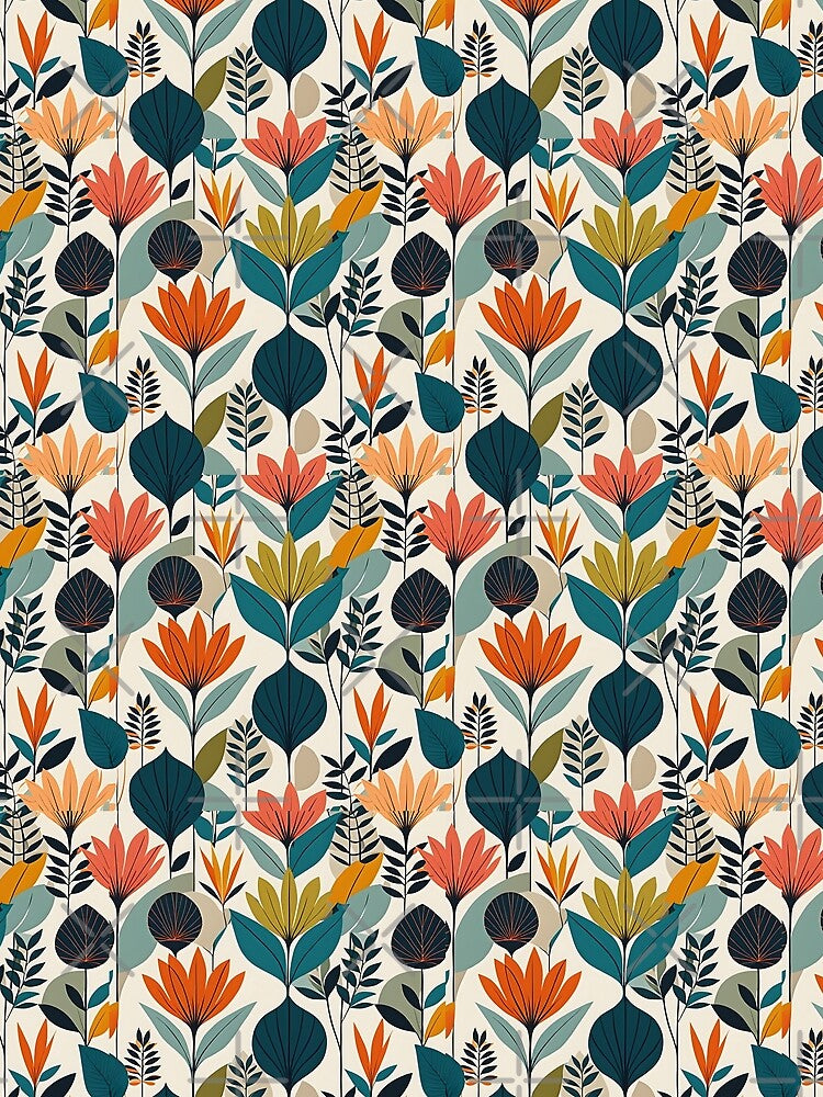Retro Mid Century Modern Botanical Leaves by Prints and Lifestyle T-Shirts, Hoodie, Sweatshirt | BlankRebels.com (Image 2)