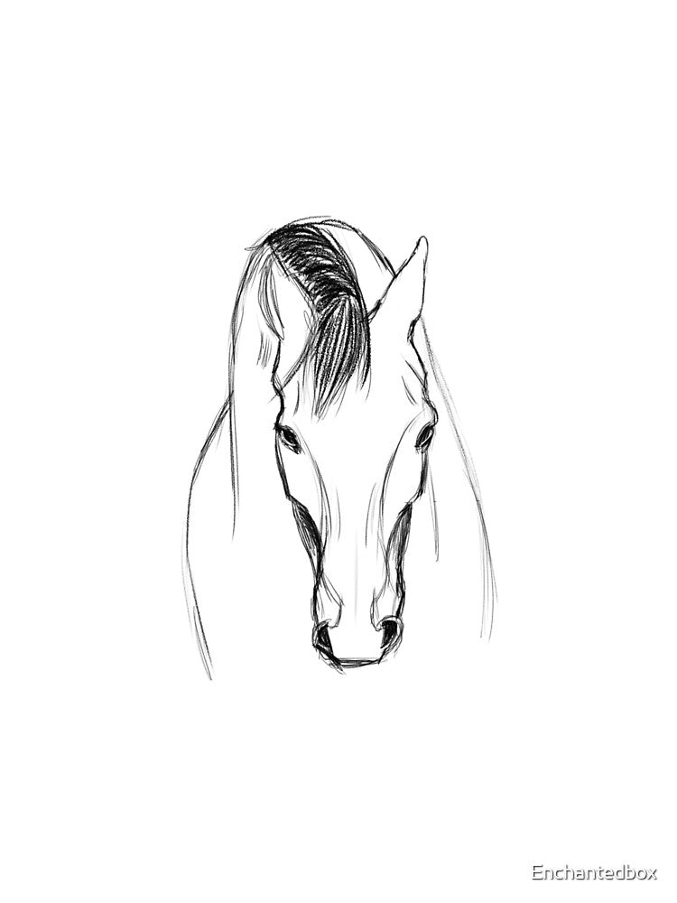 Horse Head Sketch Illustration Drawing Messy by Enchantedbox T-Shirts, Hoodie, Sweatshirt | BlankRebels.com (Image 2)
