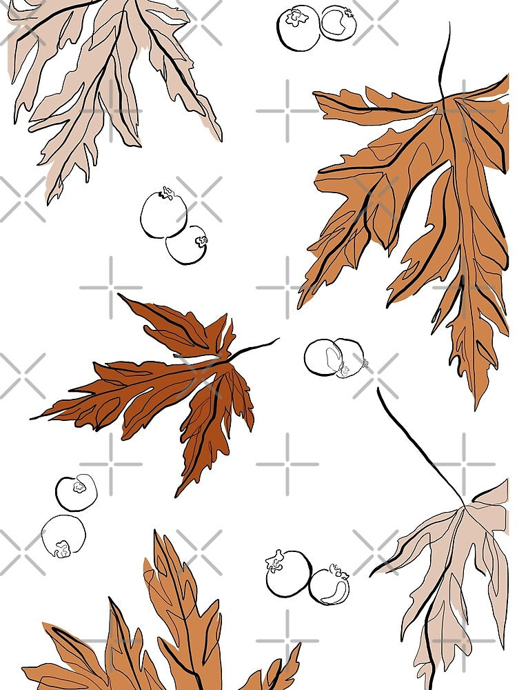 Fall leaves - Minimal line art by InspiRin T-Shirts, Hoodie, Sweatshirt | BlankRebels.com (Image 2)