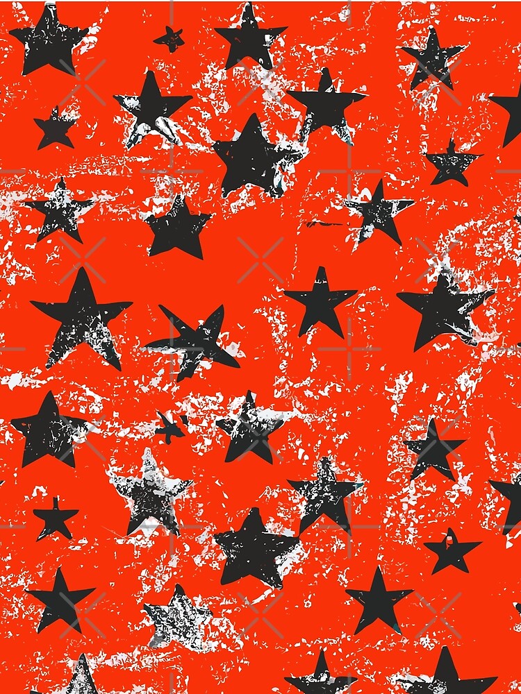 Grunge Black Stars Against a Red Background by SamJanner T-Shirts, Hoodie, Sweatshirt | BlankRebels.com (Image 2)