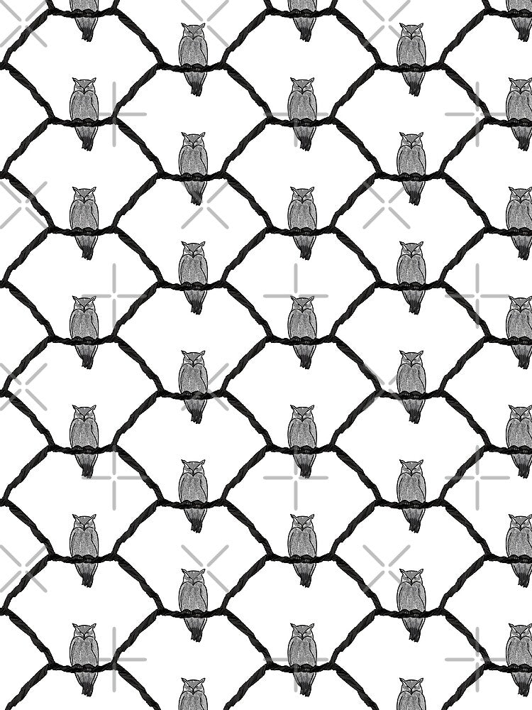 Retro Owl Over Branch Pattern by Scrabbly Doodles T-Shirts, Hoodie, Sweatshirt | BlankRebels.com (Image 2)
