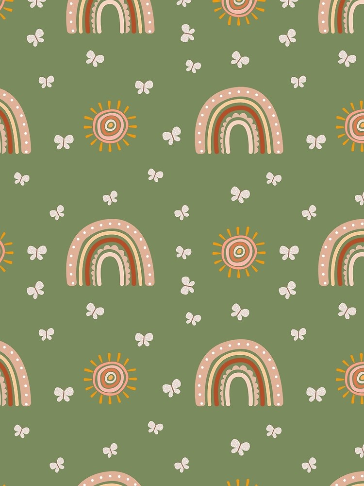 Boho Sunshine Rainbows Pattern – Cute Whimsical Nature Design by ArtiFize Store