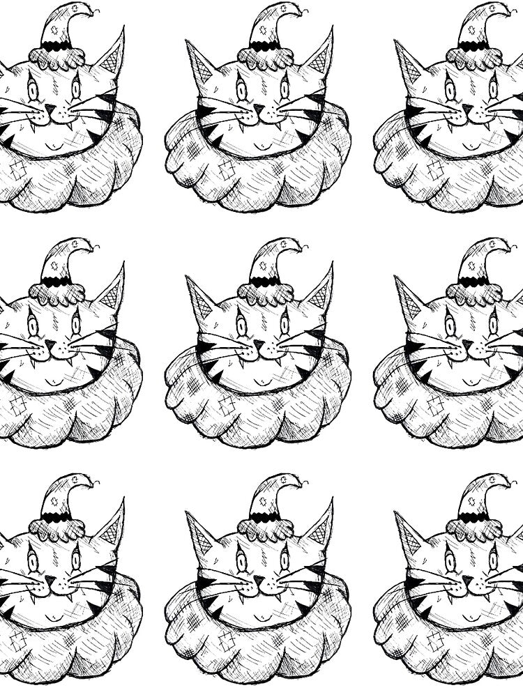 Creepy Jester Clown Cat Tattoo Style Drawing by KayTurtless T-Shirts, Hoodie, Sweatshirt | BlankRebels.com (Image 2)