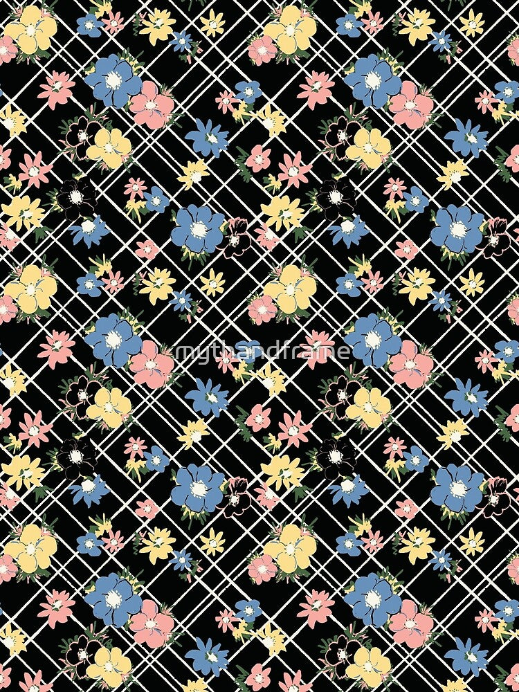 Cute Flowers Floral Check Pattern by mythandframe T-Shirts, Hoodie, Sweatshirt | BlankRebels.com (Image 2)