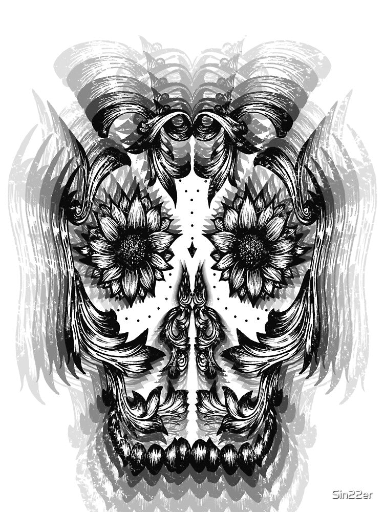 Sugar-Skull Optics, Ornament Skull, tattoo style by The Bad Karma Conncection T-Shirts, Hoodie, Sweatshirt (Image 2)