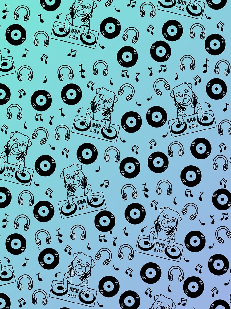 DJ Pug - Pastel Aqua & Blue Ombre by Pugs & Co T-Shirts, Hoodie, Sweatshirt | BlankRebels.com (Image 2)