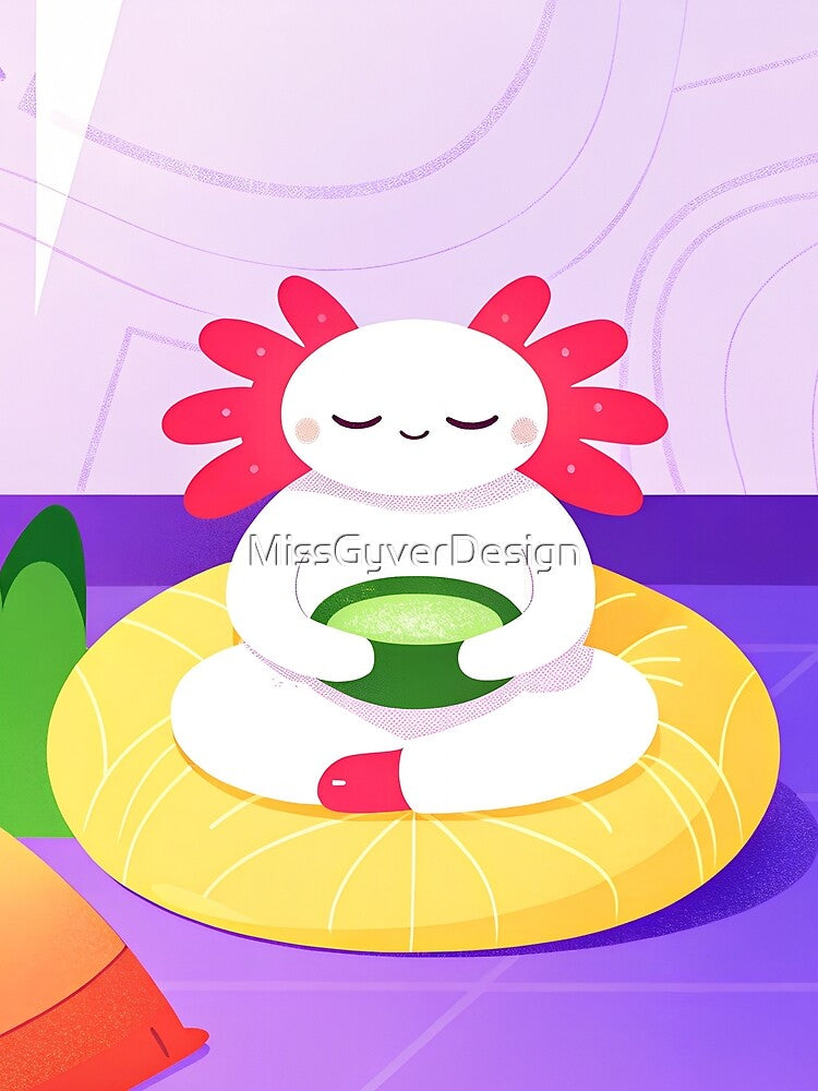 Zen Axolotl – Matcha, Mindfulness & Chill by MissGyverDesign T-Shirts, Hoodie, Sweatshirt | BlankRebels.com (Image 2)