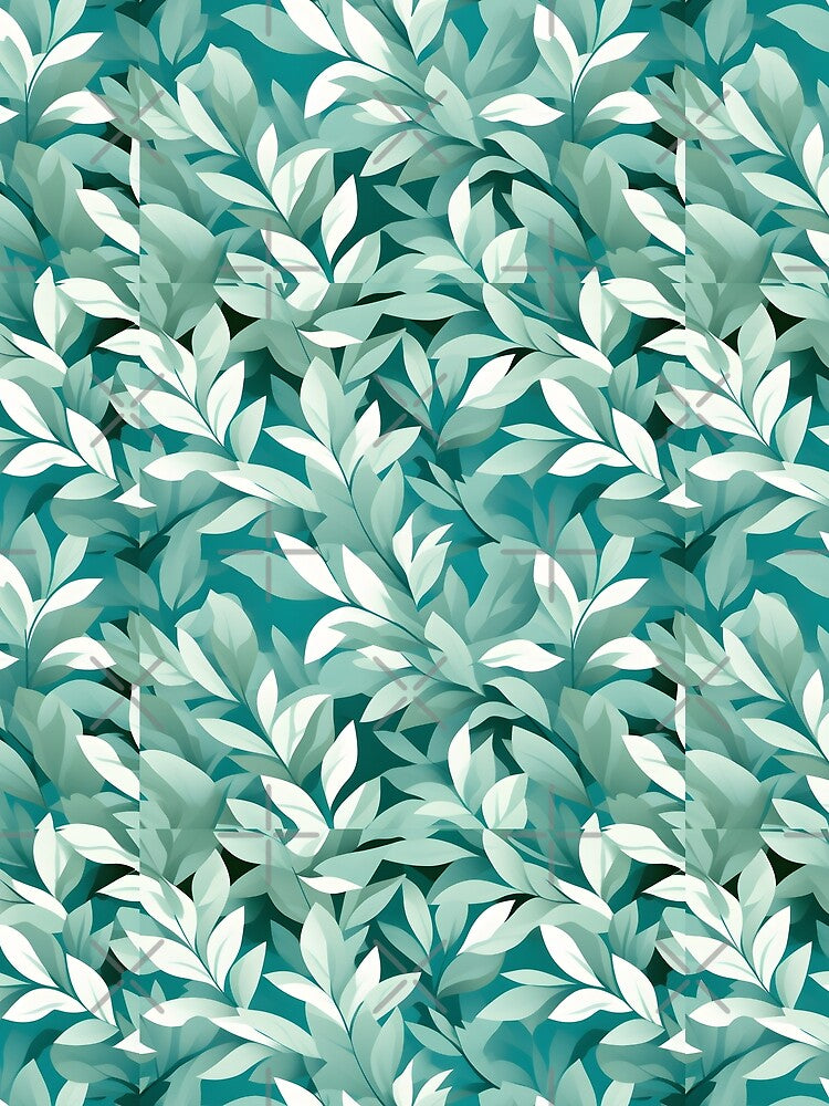 Retro Mid Century Modern Botanical Leaves Muted Teal by Prints and Lifestyle T-Shirts, Hoodie, Sweatshirt (Image 2)