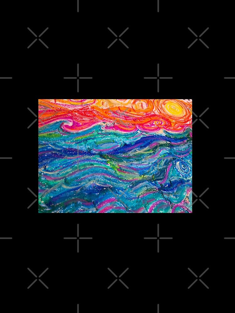 Pastel Wave Swirls with a Sunset by margotb70 T-Shirts, Hoodie, Sweatshirt | BlankRebels.com (Image 2)