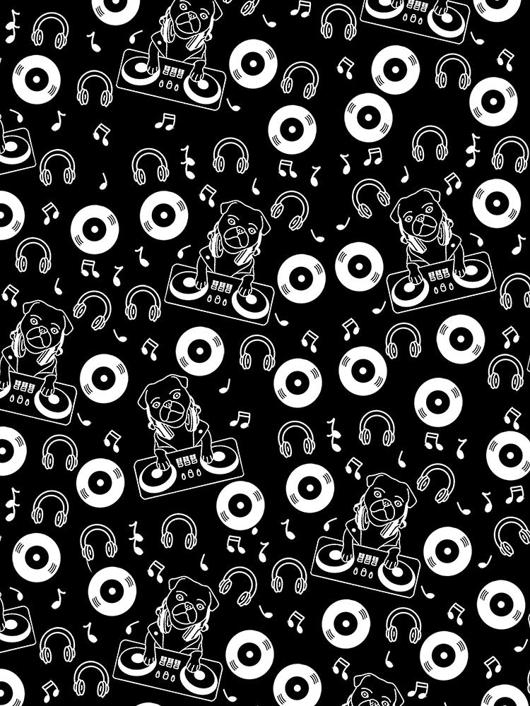 DJ Pug - Black & White by Pugs & Co T-Shirts, Hoodie, Sweatshirt | BlankRebels.com (Image 2)