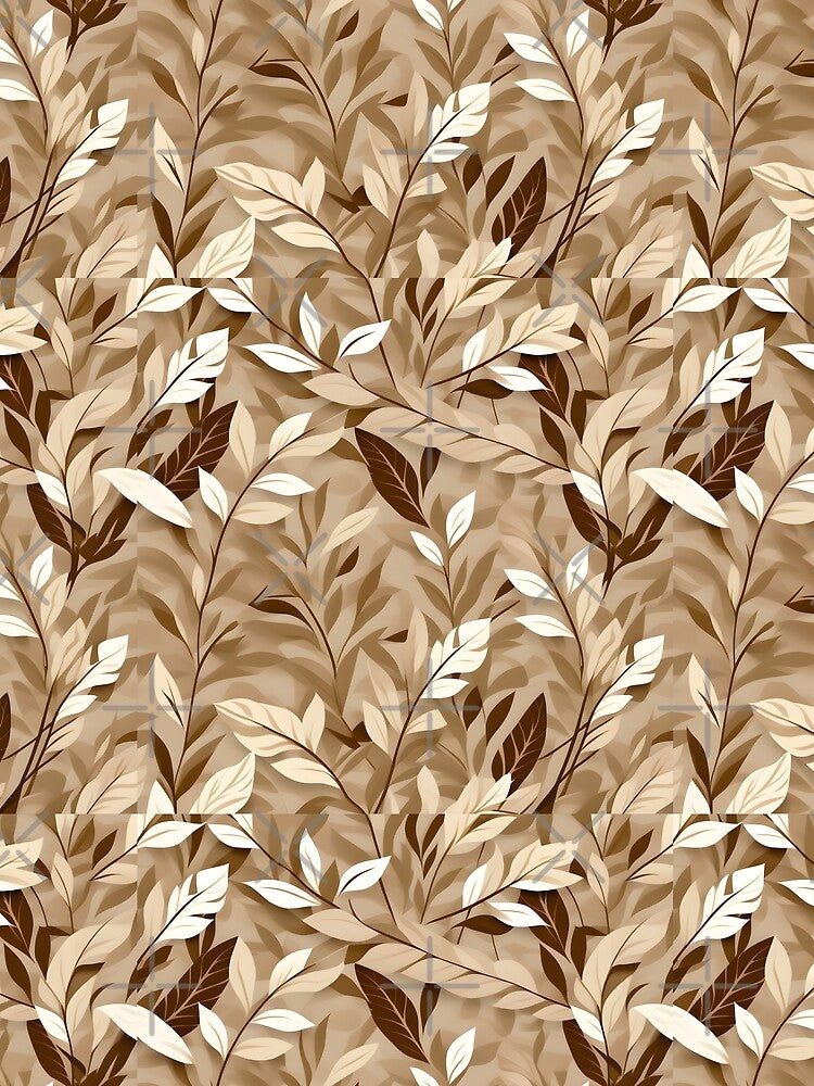 Retro Mid Century Modern Botanical Leaves Mocha by Prints and Lifestyle T-Shirts, Hoodie, Sweatshirt (Image 2)